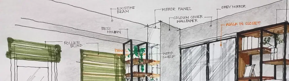 Gambar kerja interior oleh PT Jakarta Design Interior